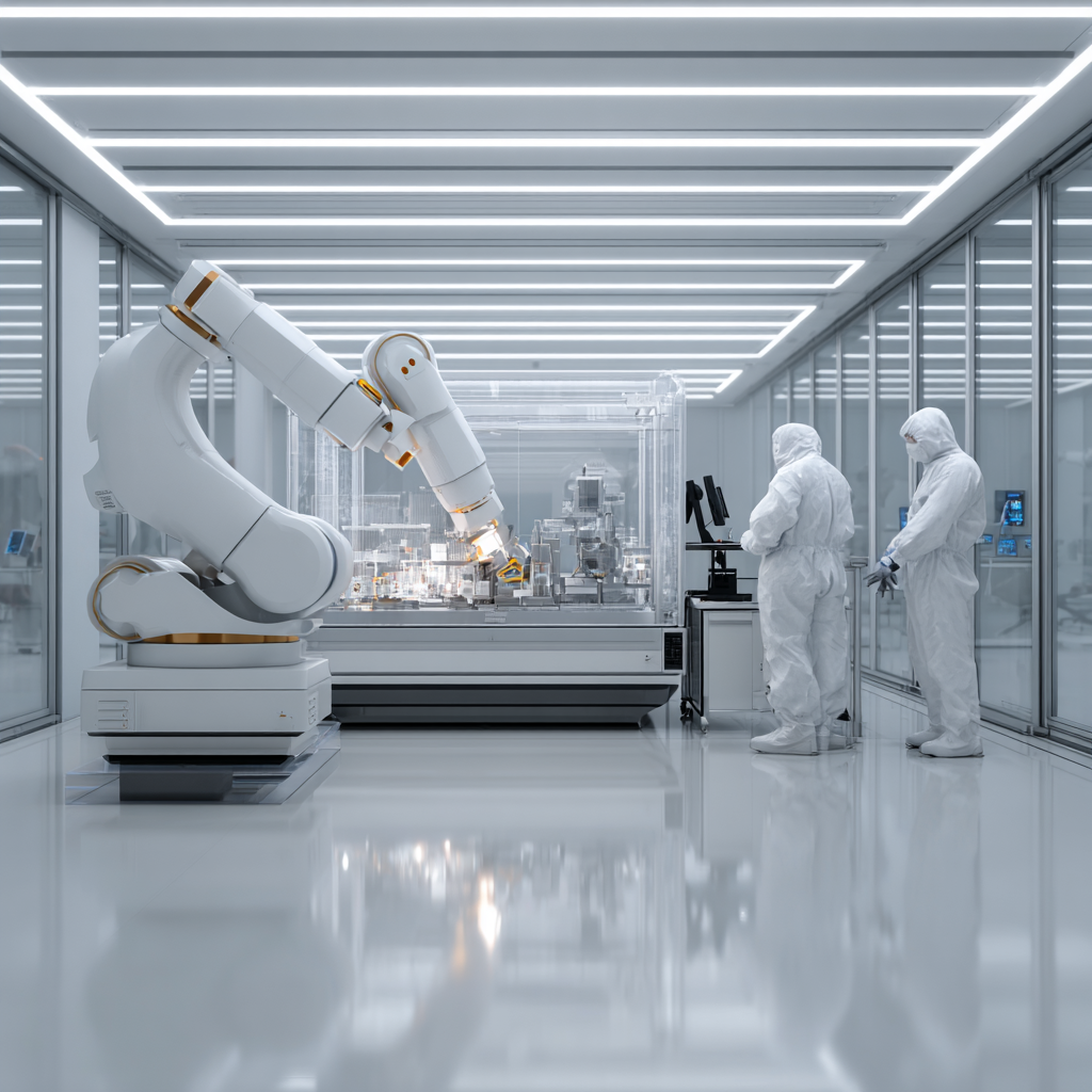 Clean-room laboratory with robotic arm